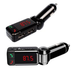 Bluetooth Car Kit Auto Charger Handsfree Wireless Charging Fm Transmitter Double USB Chargers 5V 2A Stereo Adapter