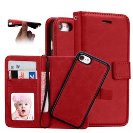 Wholesale Detachable Magnetic 2 in 1 Phone Case for Samsung S8 S8 Plus Crazy Horse Pattern Wallet PU Leather Cover with Card Holder