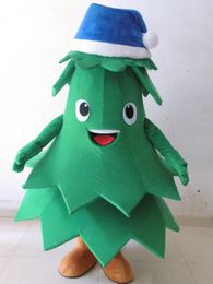 2018 Discount factory sale light and easy to wear adult plush blue hat christmas lovely tree mascot costume for adult to wear holiday