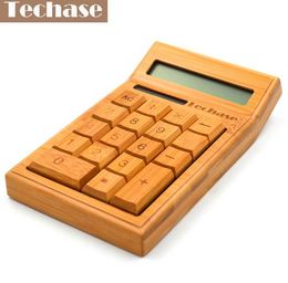 Techase CS19 Calculadora Bamboo Solar Calculator Wood Scientific Calculator 12bits 18keys Hesap Makinesi Calculadora Financeira