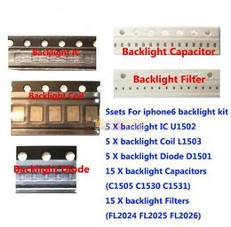 5set/lot for iPhone 6 6plus Backlight solutions Kit IC U1502 +coil L1503 +diode D1501 +Capacitor C1530 31 C1505 filter FL2024-26