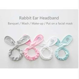 Lovely Women Girls Hair Band Wash Face Bath Spa Make up Wrap Headwear Rabbit Ears Headband Soft Elastic Towel Hair Accessories