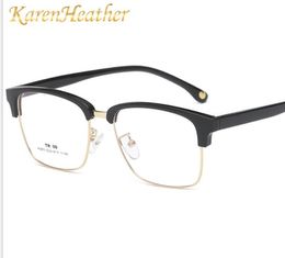 New flat mirror, retro metal half frame, eyebrow eyeglass frame, fashionable man and woman shortsightedness mirror.