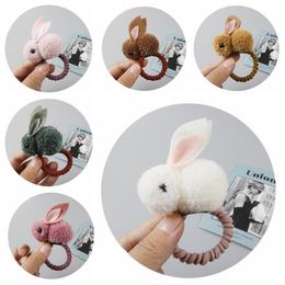 Cute cartoon felt rabbit hairpin plush rabbit ears autumn and winter hair ring girls hairband children hair accessories