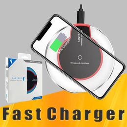 For iphone X 8 Qi Crystal Wireless Charger Pad Power Wireless Charging for Samsung Galaxy S9 s9plus S6 Edge S7 S7 Edge With Retail Box