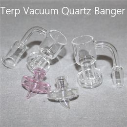2mm Quartz Terp Vacuum Banger Nail Sundries Up Oil Bangers with Glass UFO Carb Cap for Dab Rig Silicone Water Pipe