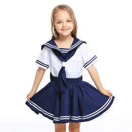 Девушка школьный униформа костюм JK студентка топ платье матроска