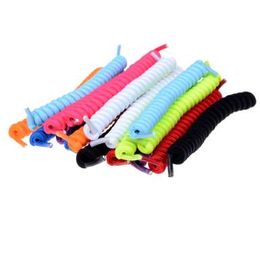 1Pair Curly Elastic Shoelaces No Tie Trainer Kids Shoe Laces Colours for Childs and Adults Best in Sports Flat Shoelace Hot Sale