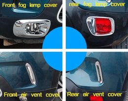 Chrome 4pcs car Front rear fog lamp decorative cover+4pcs front rear air vent decorative cover for Citroen C5 aircross 2017-2021