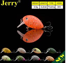 Jerry 1pc 32mm ultralight fishing lures micro wobble lures trout fishing lures crankbait hard bait freshwater bait BKK hook