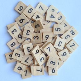 100pcs/set Wooden Arabic numerals Scrabble Tiles black digital numeral For Crafts Wood C3361