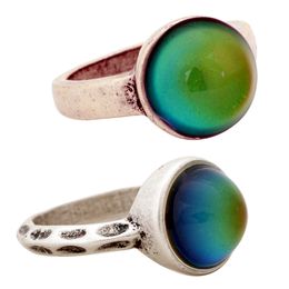 2 PCS Handmade Mood Glass Stone Ring High Quality Colour Change Gift Rings for Women RS036-002 Promotional