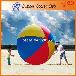 Free shipping Free pump 2m outdoor sport games Colourful inflatable beach ball giant toy ball for kids