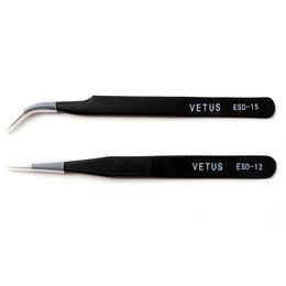 Vetus MSA series Make Up Beauty Tools Kit Ultra Rigidity Curved Tweezers Of Dolphin Design Fine Point Anti-Static Stainless Steel Tweezer