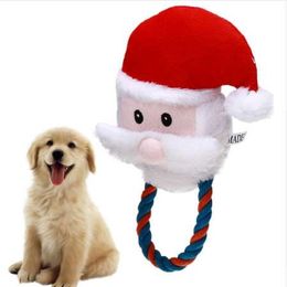 Santa Claus Shape Pet Toy Fabric Dog Toys Pet Puppy Cotton Rope Xmas Santa Claus Shape Chew Toys Christmas Decorations for home