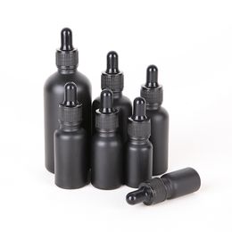 5ml 10ml Empty Black Glass Essential Oil Dropper Bottle 1/3oz Glass Dropper Vials Containers packaging F20172913