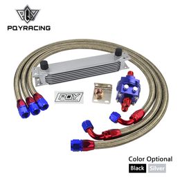 UNIVERSAL 7 ROW AN10 ENGINE TRANSMISS OIL COOLER KIT +FILTER RELOCATION WITH PQY STICKER AND BOX