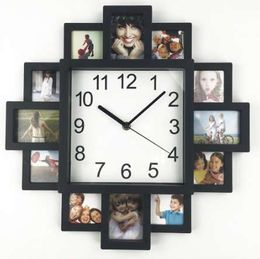 New DIY Wall Clock Modern Design DIY Photo Frame Clock Plastic Art Pictures Clock Unique Klok Home Decor Horloge