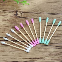 New Kids Double headed spiral cotton swab, ear Coloured cotton swabs box, disposable cotton swab FB035