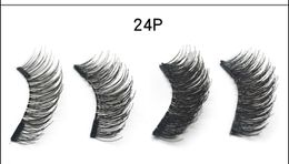 Professional 2 Magnets False Eyelashes Hand made natural Long Fake Lashes comes with retail packing box DHL Free