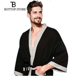 Men's Bathrobe Cotton Man Nightgown Waffle Male Robe Bathrobe Sauna Bath Towel Robe Dressing Gowns Pyjamas Yukata Sleep Wear