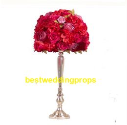 New style Metal Candles Holders Flower Vase Rack Candle Stick Wedding Table Centerpiece Event Road Lead Candle Stands best0161