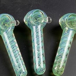 Charming 11cm Colourful Glass Pipe Smoking Pipes Handmade Pretty Pattern Decorative Arts Innovative Design High Temperature Resistance DHL