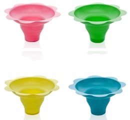 250ML disposable ice cream bowls holdersParfait sundae plastic cup event party wedding supplies flower shape cups bowls