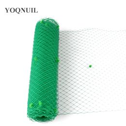 dotted veil Canada - Green dots dots Birdcage Veils For women Millinery Hat Mesh Veil fabric nettings material women fascinator DIY Hair accessories 10yard lot