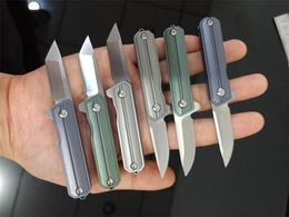 Top Quality 6 Styles Mini Small Flipper Folding Knife D2 Stone Wash Blade TC4 Titanium Alloy Outdoor EDC Pocket Knives EDC Tools