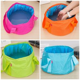 Multi Function Folding Bucket Portable Thickening Waterproof Oxford Cloth Foot Wash Basin Travel Cosmetic Storage Bag Hot Sale 8zx B