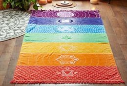 Rainbow Beach Towel 100% cotton High quality Tapestry Yoga Mat Colourful Pattern Whole 75 150 cm261v