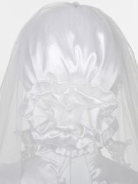 Muslim Bridal Hijab 2018 Beading Rhinestones Pearls Tulle Lace Wedding Veils for Saudi Arabia Brides Custom Made Elbow Length Brid246f