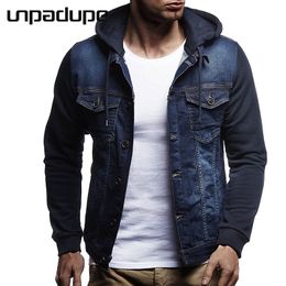 2018 Tactical Hooded Bomber Jacket for Men - Slim Fit Polyester jeans coat for men in 3XL Size