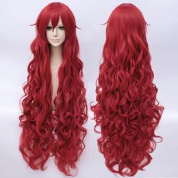 32 Red Long Curly Hair for Houseki no Kuni Padparadscha Anime Wig +Cap Cosplay
