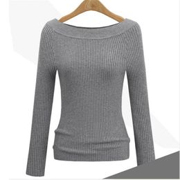 Autumn Winter Sweaters Woman Knitted Luxury Slim Pullover Sweater Tops With Long Sleeve Slash Neck Casual Women Cashmere Sweaters Clothing