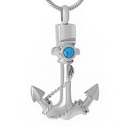 Navy Anchor Ship Sailor Cremation Urn Jewelry Necklace Pendant For Ashes stainless steel Necklace + Funnel Kit