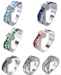 Free Shipping Fashion High Quality 925 Silver Diamond jewelry Heart Zircon Crystal Ring Valentine's Day Holiday Gifts HJ221