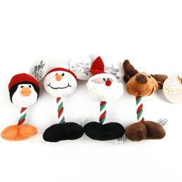 Mignon Jouet Pour Chien Jouets à Manger Squeaker Jouets Pour Animaux De Compagnie En Peluche De Noël Bonhomme De Neige Animal De Bande Dessinée Pour