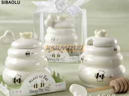 50 pcs Ceramic Meant to Bee Honey Jar Honey Pot Wedding Favours Baby shower Favours