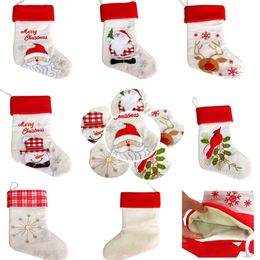 Christmas Stocking Sock Gift Bags Christmas Tree Reindeer Snowman Sock Xmas Candy Storage Bag Festive Party Supplies 25*43*19cm HH7-1320