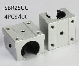 4pcs/lot SBR25UU SME25UU 25mm open type linear case unit linear block bearing blocks for cnc router 3d printer parts