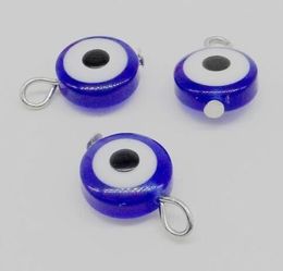 200Pcs Turkish Blue Evil Eye Charms pendant For Jewellery Making findings 17x11mm