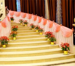 Fashion White Colour Ice Silk Solid Table Skirt Wedding Table Skirting 20ft length Wedding party Decor Birthday Baby Shower supplie272b