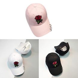 2017 New Women Hat Hip Hop Style Hat Floral Flower Cap Baseball Flat Peaked Adjustable Snapback