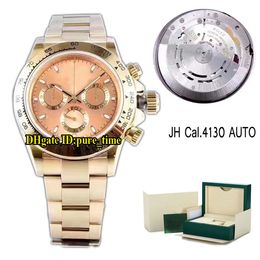 Top Quality V6S 40mm 116508 Gold Dial Cosmograph Cal.4130 Automatic Chronograph Mens Watch Tachymeter Bezel Yellow Gold Watches