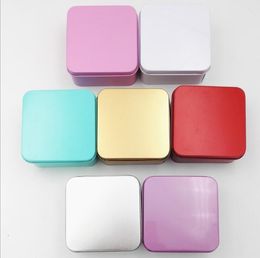 Big Size Square Popular Tin Box Empty Metal Storage Case Organiser Stash 5 Colours 8.5cm length For Money Coin Candy Keys U Disc headphones