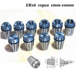 High Quality ER16 10pcs/set 1-10mm Precision Spring Collet Set for CNC Milling Lathe Tool and Work-holding Engraving Machine