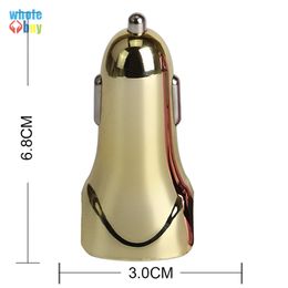 Factory out new Electroplating gold plating Shark style blink 5V 3.1A 2usb car charger adapter for iphone samsung huawei 500pcs/lot