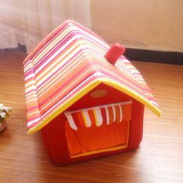 Dogs House Striped Removable Cover Mat Cat Dog Sleeping Beds For Small Medium Pet Dog Kennel243A